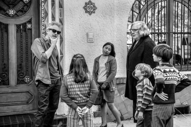 Alfonso Cuarón y Yalitza en el rodaje de Roma (@alfonsocuarón)
