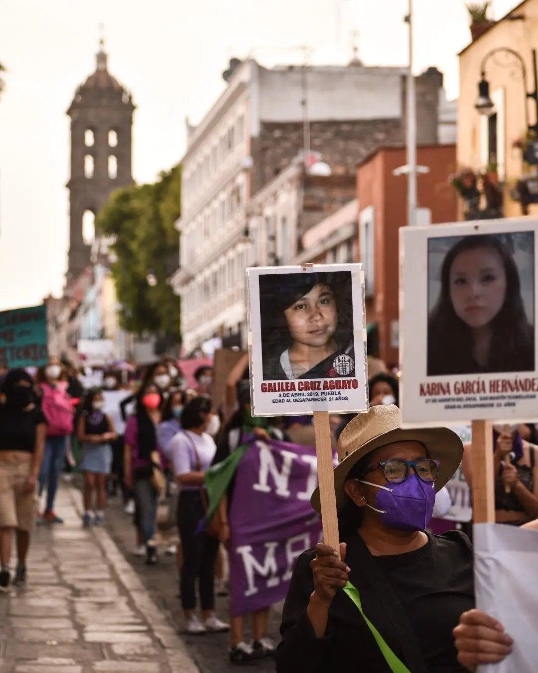 Protesta #8M en Puebla / FOTO: Twitter (@dannychazari)