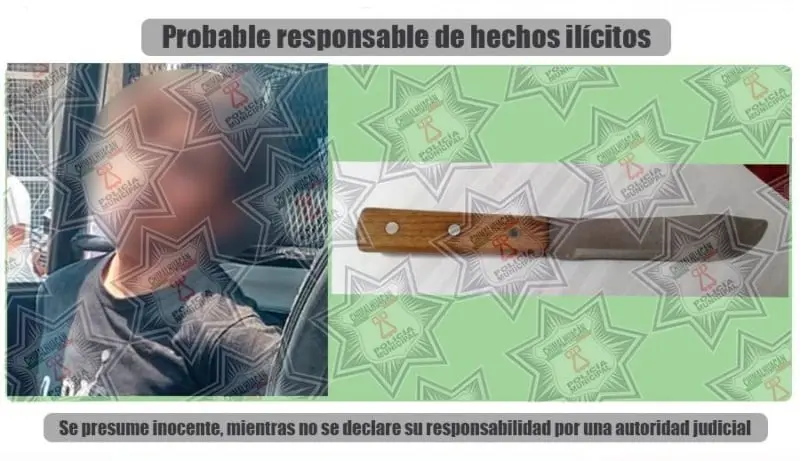 Portaba una arma blanca (FB: Seguridad Ciudadana y Tránsito Chimalhuacán)