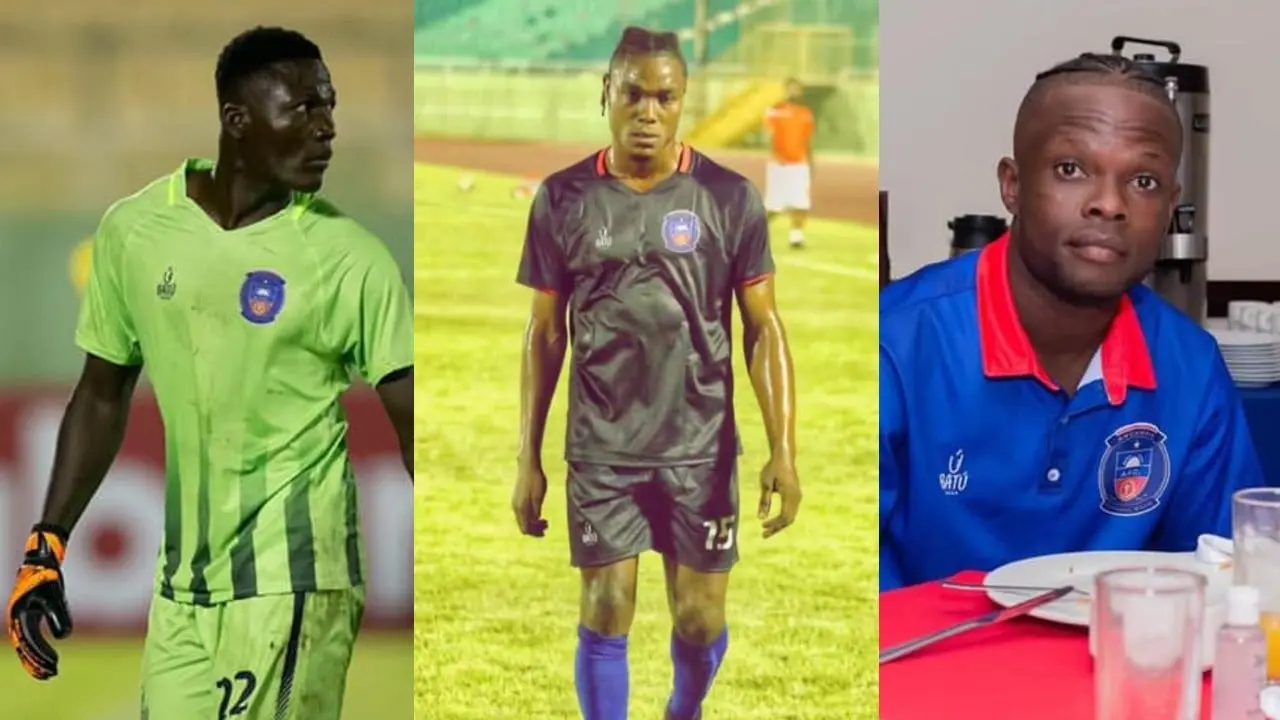 Camy Marcelin, Jhonny Pierre y Wilmane Éxume, futbolistas de Haití. Foto: especial