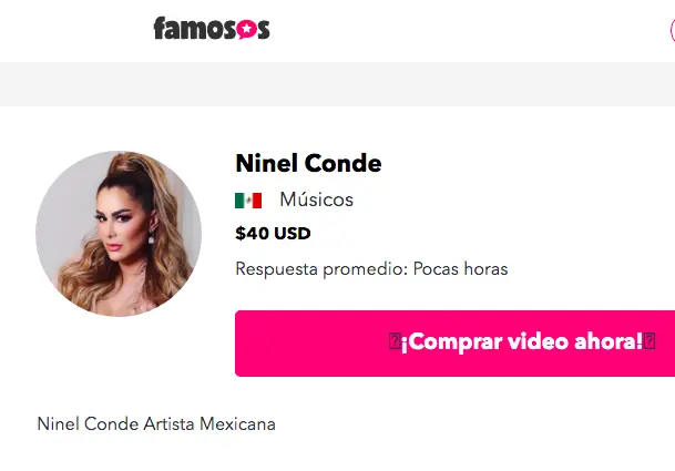 Un mensaje personalizado de Ninel Conde cuesta 810 pesos