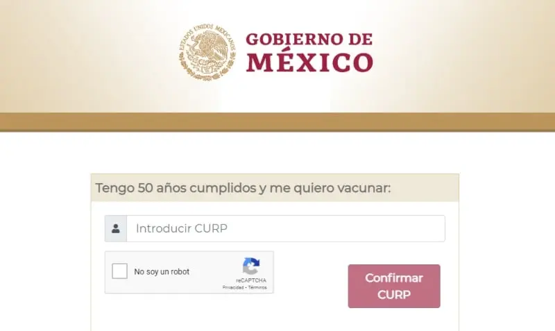 Interfaz del sitio mivacuna.salud.gob.mx