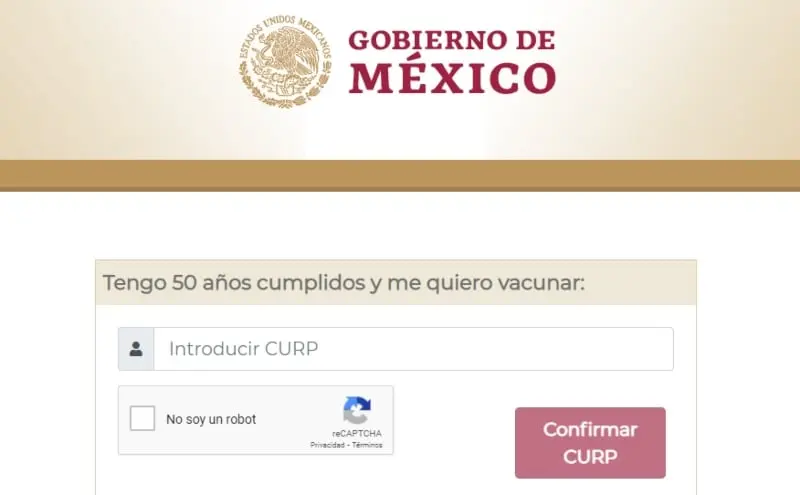 Así debe verse la página de registro (mivacuna.salud.gob.mx)