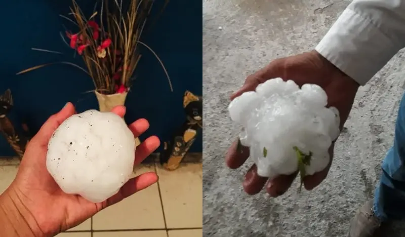Los granizos sorprendieron a la población (@FireJose)