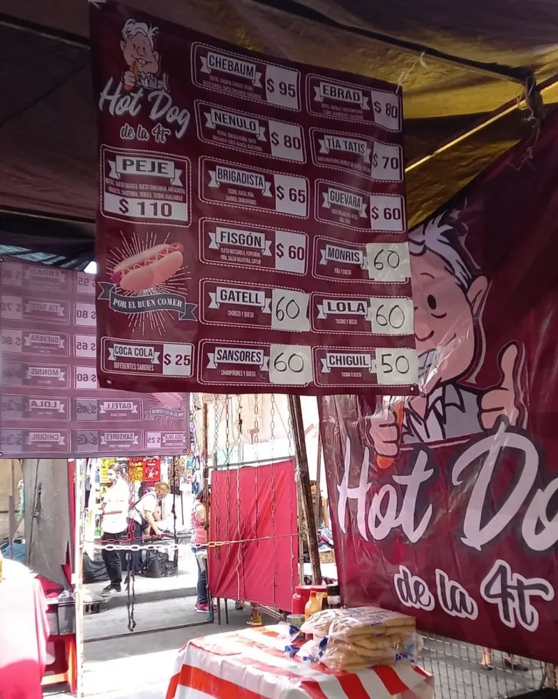 Los precios varían según el nombre del funcionario (FB: Hot dogs Los de la 4T)