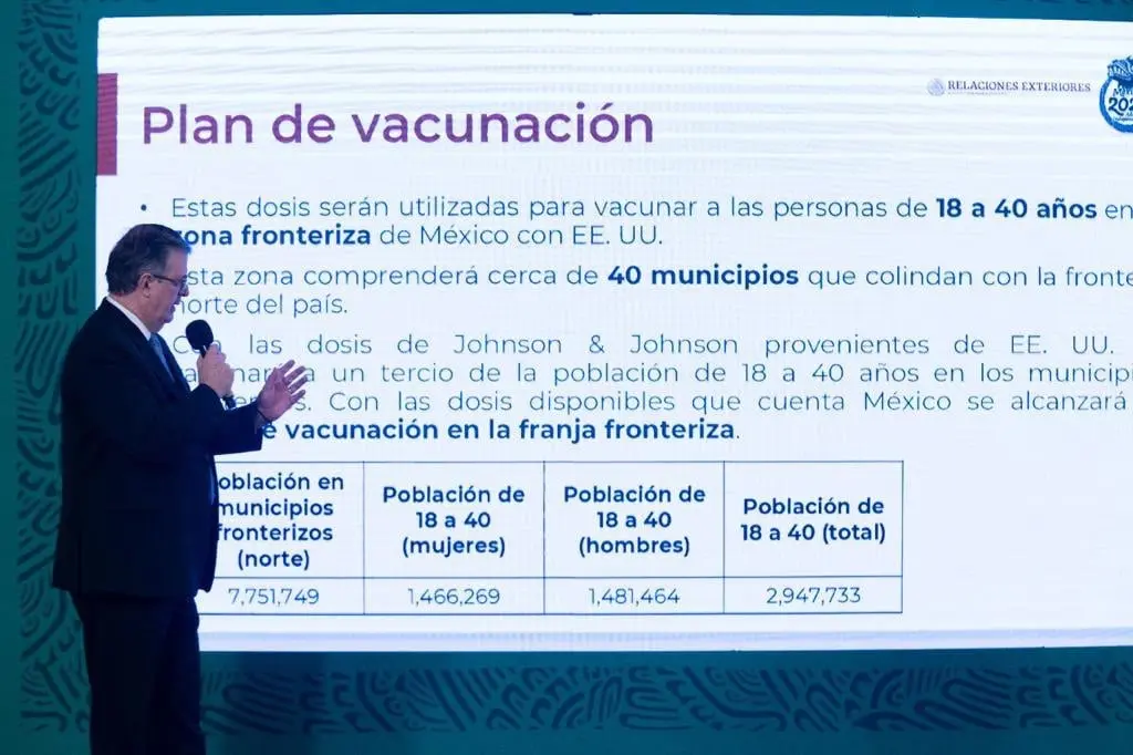 Acelerarán vacunación de mexicanos de 18 a 39 años que viven en frontera con EU. Foto: Presidencia.