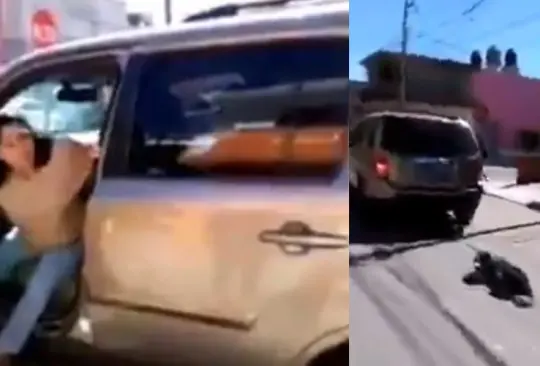 Captan video de mujer mientras arrastra a perro con su camioneta