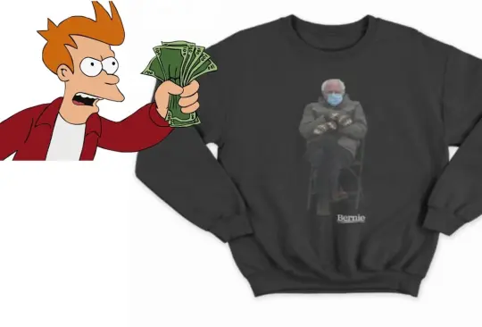 Bernie Sanders recauda 1.8 mdd por venta de ropa con su meme estampado