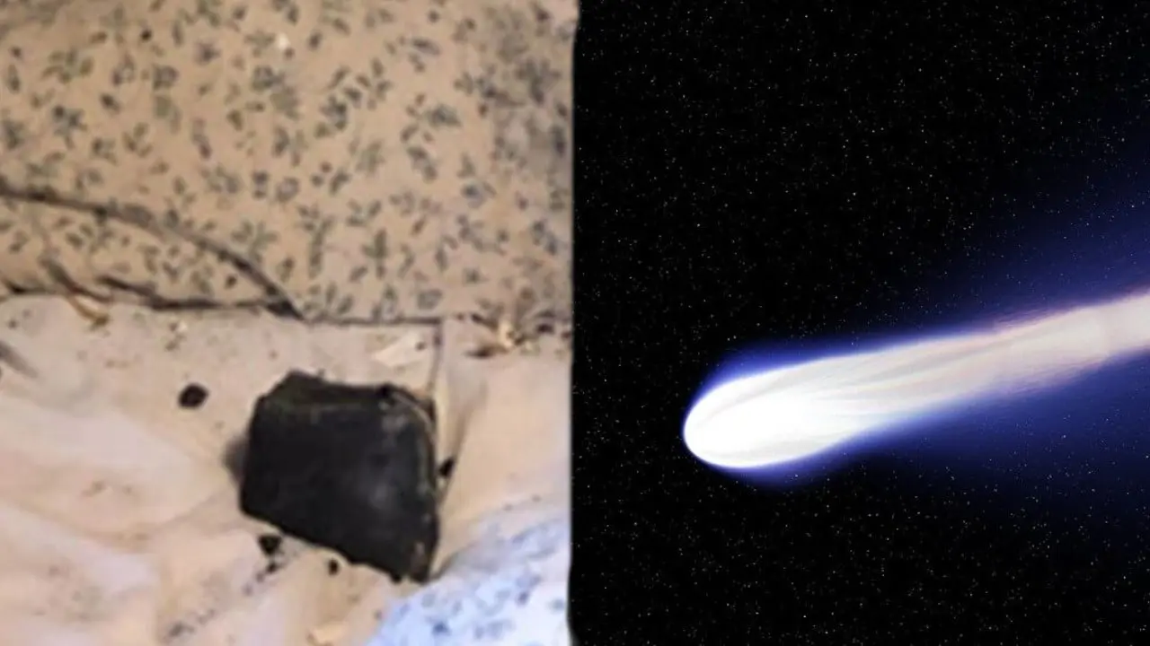 Meteorito atraviesa techo de casa y cae a centímetros de la cabeza de una mujer. Foto: especial.