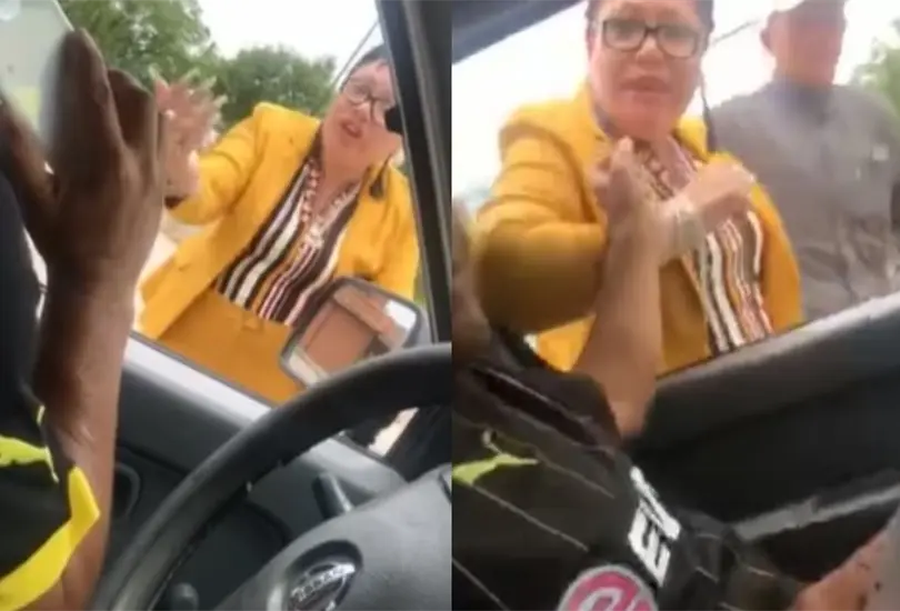 #LadyPresidenta usa un bat para golpear el autom&oacute;vil de una pareja