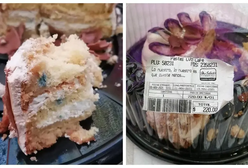 Clienta acusa a supermercado de venderle un pastel echado a perder
