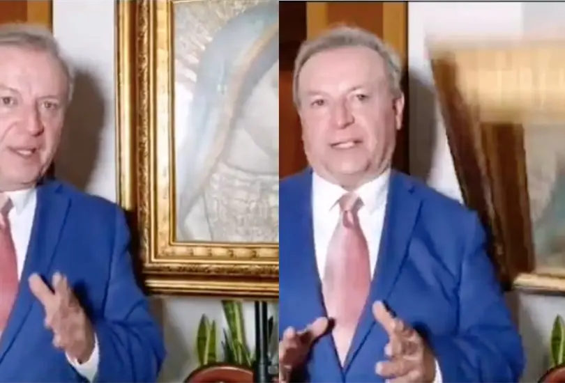 VIDEO: Imagen de la Virgen se cae justo cuando Gilberto Lozano, l&iacute;der del FRENAA, estaba por decir algo muy importante
