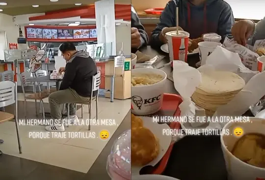 Joven decide comer en otra mesa en restaurante porque su familia llevó tortillas | Video viral