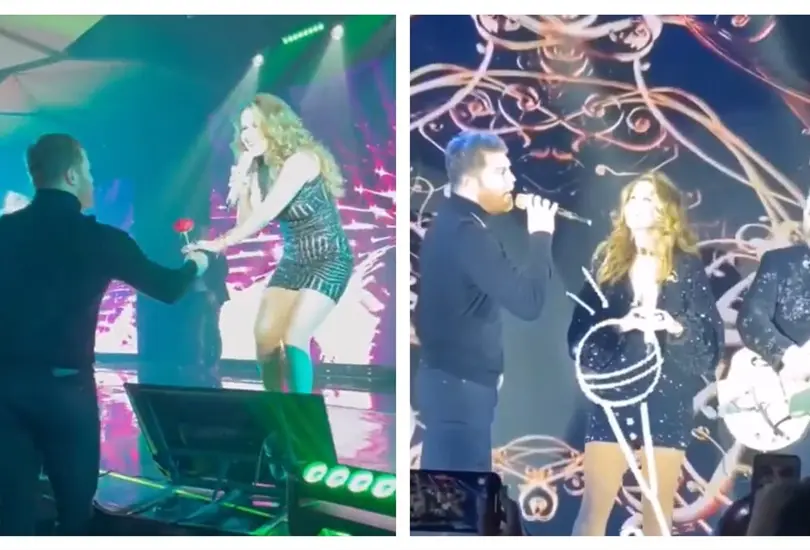 Canelo &Aacute;lvarez le canta a Lucero y le confiesa su amor enfrente de Mijares