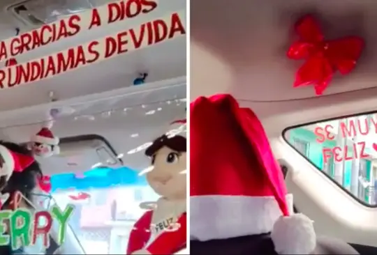 ¡Navidad al volante! Conductor de Uber tunea su auto con adornos navideños y se vuelve viral ¡Navidad al volante! Conductor de Uber tunea su auto con adornos navideños y se vuelve viral
