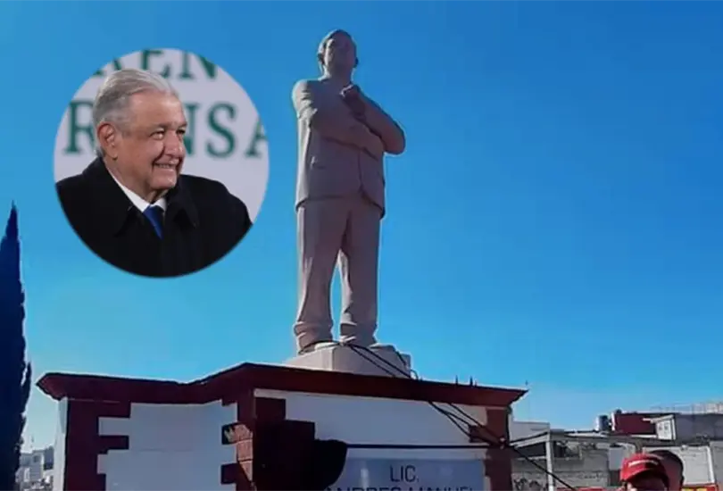Develan estatua de AMLO en Atlacomulco, cuna del PRI | FOTOS