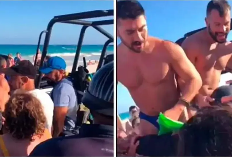 Detienen a pareja gay por besarse en playa de Tulum Detienen a pareja gay por besarse en playa de Tulum