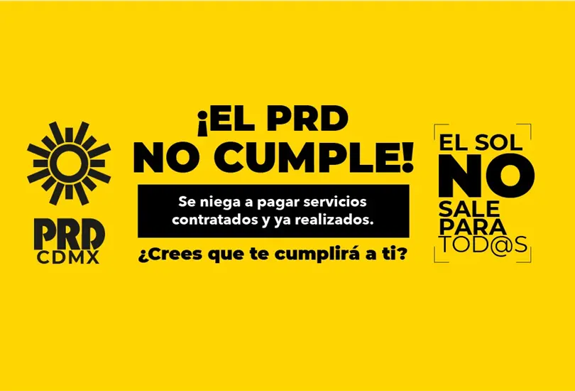 Exhiben al PRD por no pagar deuda... Desde la cuenta del PRD