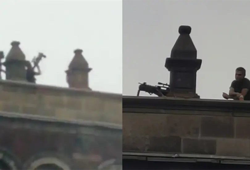Denuncian presencia de elementos militares con antidrones en Palacio Nacional