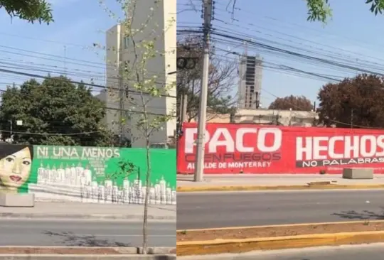 Candidato del PRI en Monterrey borra mural de víctima de feminicidio para poner su propaganda 