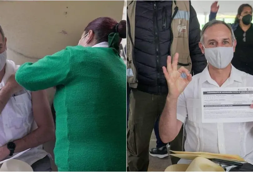 L&oacute;pez-Gatell recibe la primera dosis de la vacuna contra el COVID-19 