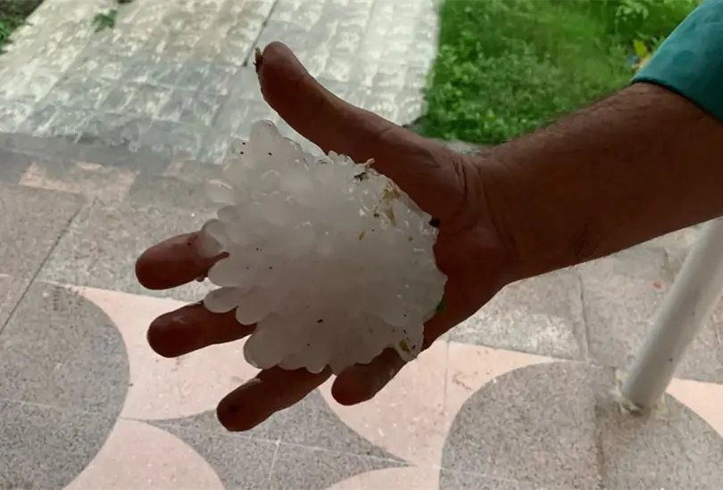 C&oacute;mo pelotas de b&eacute;isbol, reportan ca&iacute;da de granizo gigante en Coahuila