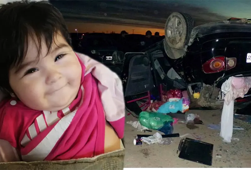 Sin ning&uacute;n rasgu&ntilde;o y sonriente, as&iacute; encontraron a beb&eacute; tras aparatoso accidente