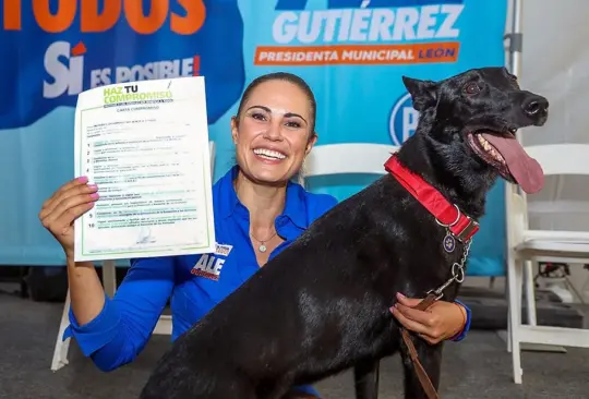 Alejandra Gutiérrez promete un hospital veterinario en León