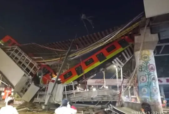 Colapsa estructura del Metro y cae tren con pasajeros en la Línea 12