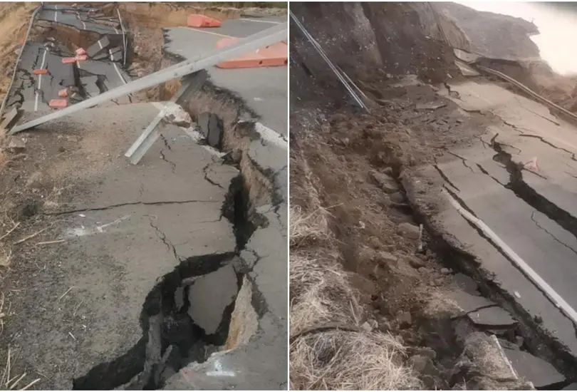 En Michoac&aacute;n colapsa tramo de la autopista Siglo XXI