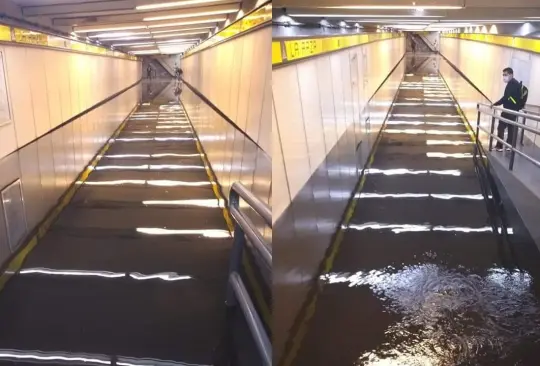 Usuarios se quedan atrapados por inundación en el Metro La Raza