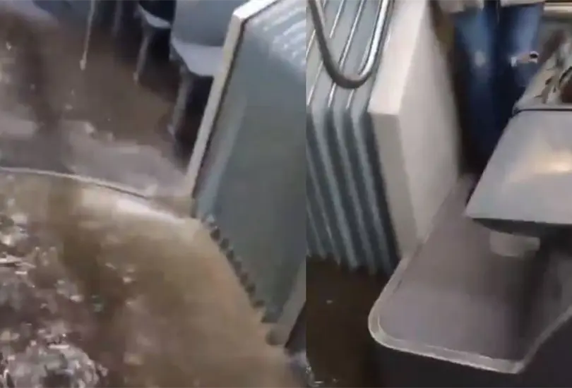 Metrob&uacute;s provisional de Tl&aacute;huac se inunda por lluvias en la CDMX