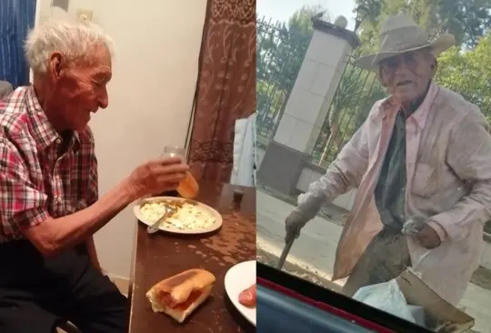 Mujer rescata a abuelito de 108 años que vivía bajo un árbol 