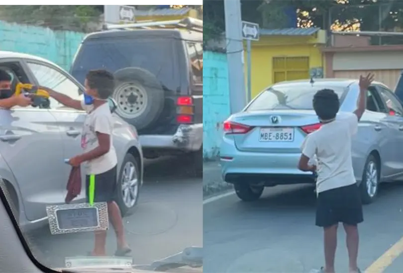 #Video Ni&ntilde;o regala juguetes a peque&ntilde;o limpiaparabrisas