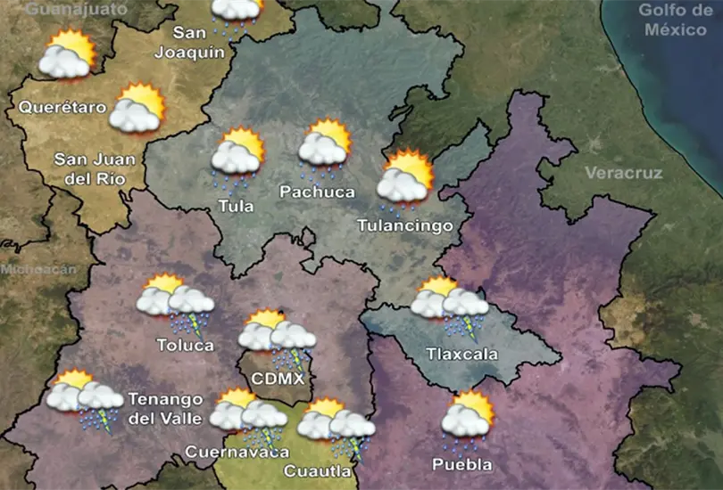 Pron&oacute;stico del tiempo para el Valle de M&eacute;xico este 14 de julio