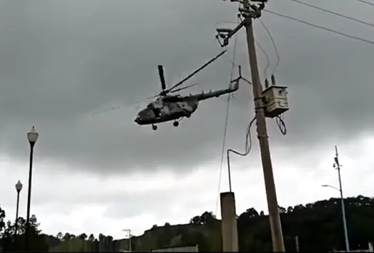 Cae helic&oacute;ptero de la Marina en el que viaja el secretario de Gobierno de Veracruz