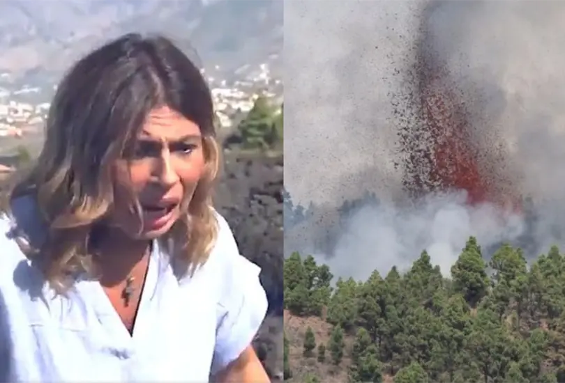 Reportera entra en pánico al sentir sismo previo a una erupción volcánica Reportera entra en pánico al sentir sismo previo a una erupción volcánica