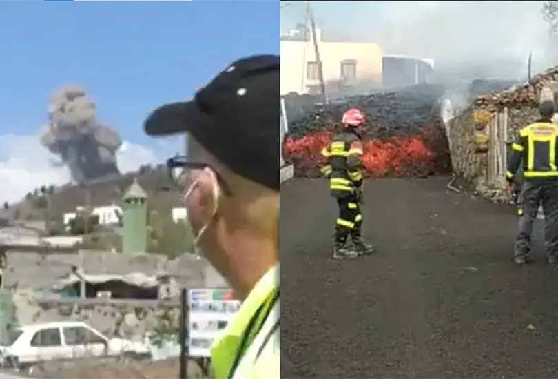 Erupciones en vivo y lava devorando casas, videos muestran el caos en La Palma Erupciones en vivo y lava devorando casas, videos muestran el caos en La Palma