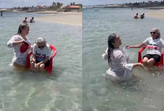 Nieta cumple sueño de su abuela de conocer el mar; video enternece las redes sociales Nieta cumple sueño de su abuela de conocer el mar; video enternece las redes sociales
