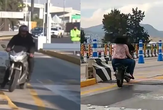 Motociclistas burlan el sistema poncha llantas del Circuito Exterior Mexiquense | VIDEOS