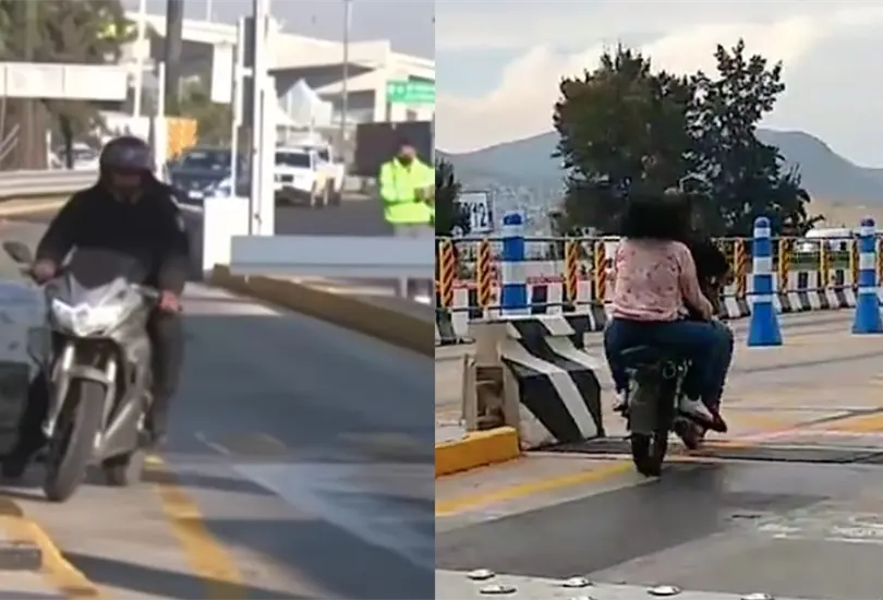 Motociclistas burlan el sistema poncha llantas del Circuito Exterior Mexiquense | VIDEOS Motociclistas burlan el sistema poncha llantas del Circuito Exterior Mexiquense | VIDEOS