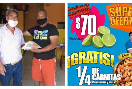 Taquería regala un cuarto de carnitas a sus clientes en la compra de dos limones