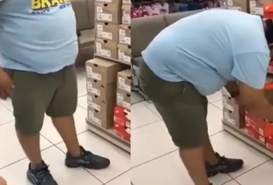 Exhiben a hombre que intentó robar tenis en una tienda Coppel | VIDEO Exhiben a hombre que intentó robar tenis en una tienda Coppel | VIDEO