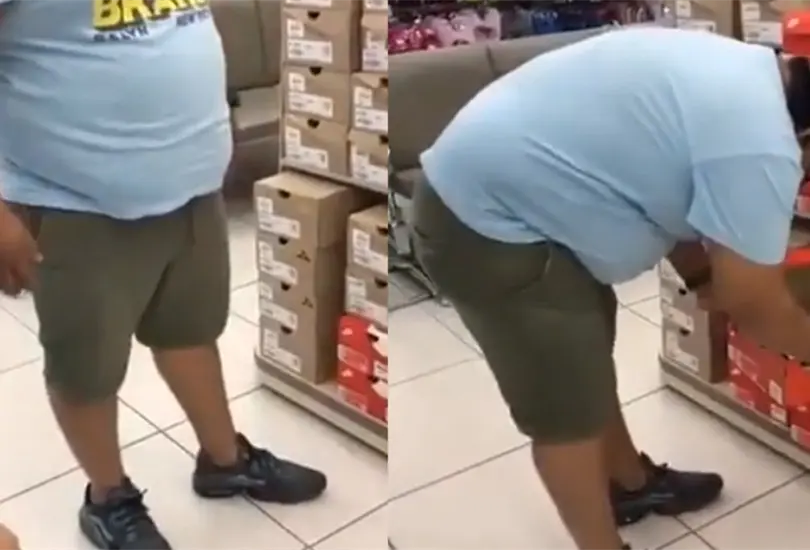 Exhiben a hombre que intentó robar tenis en una tienda Coppel | VIDEO Exhiben a hombre que intentó robar tenis en una tienda Coppel | VIDEO