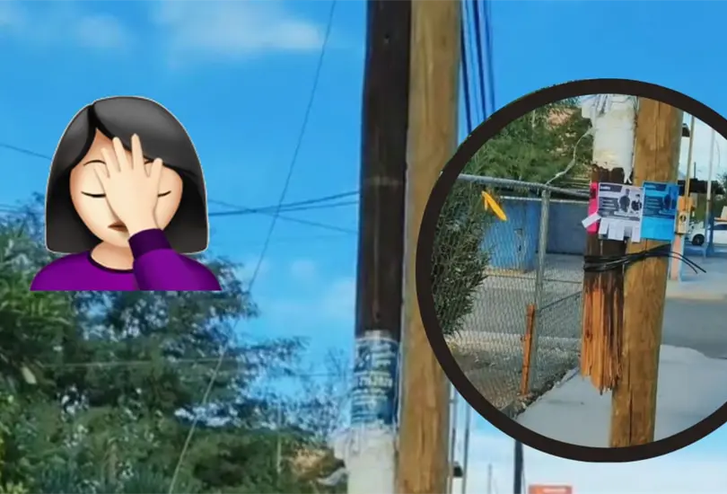 Mujer exhibe la mala reparaci&oacute;n de un poste de luz y logra que lo arreglen