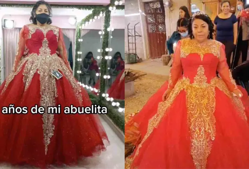 Abuelita celebra fiesta de XV a&ntilde;os; nietos e hijos la ayudan a cumplir su sue&ntilde;o | VIDEO