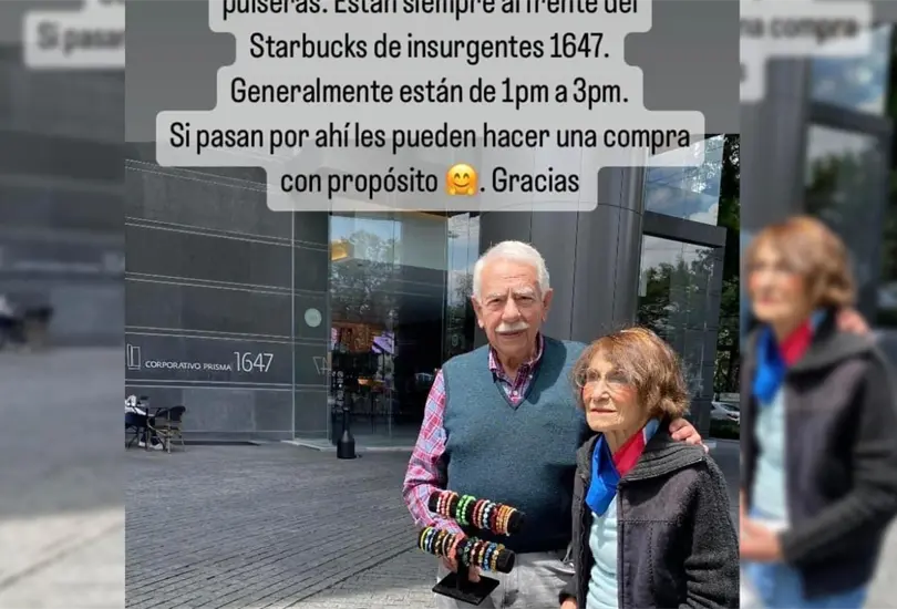 Una usuaria de Twitter comparti&oacute; la historia de los abuelitos, quienes venden pulseras para sobrevivir