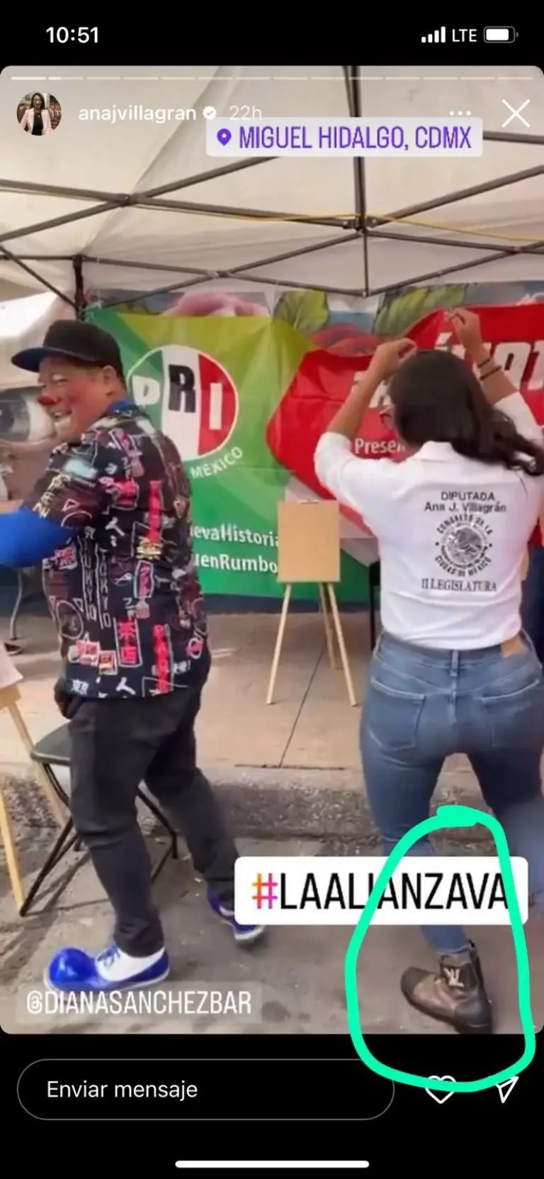 La diputada fue captada con botas de 36 mil pesos - Instagram