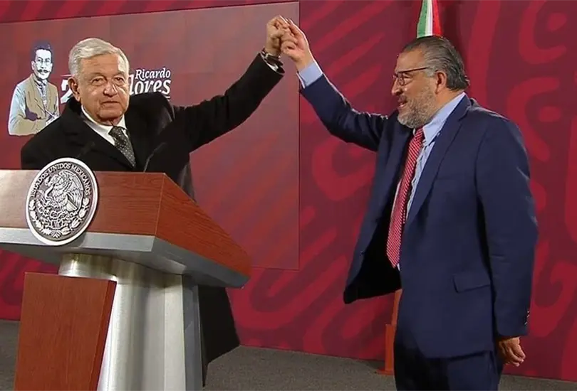 AMLO en la despedida de Horacio Duarte. 