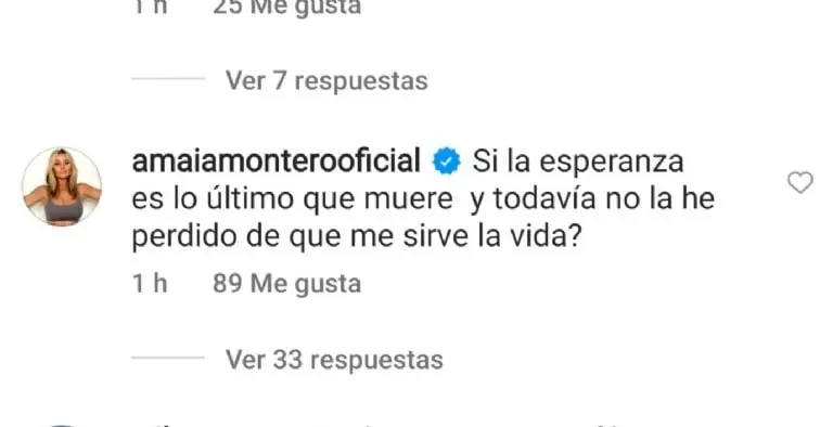 Amaia Montero preocupa a sus fans (Instagram)